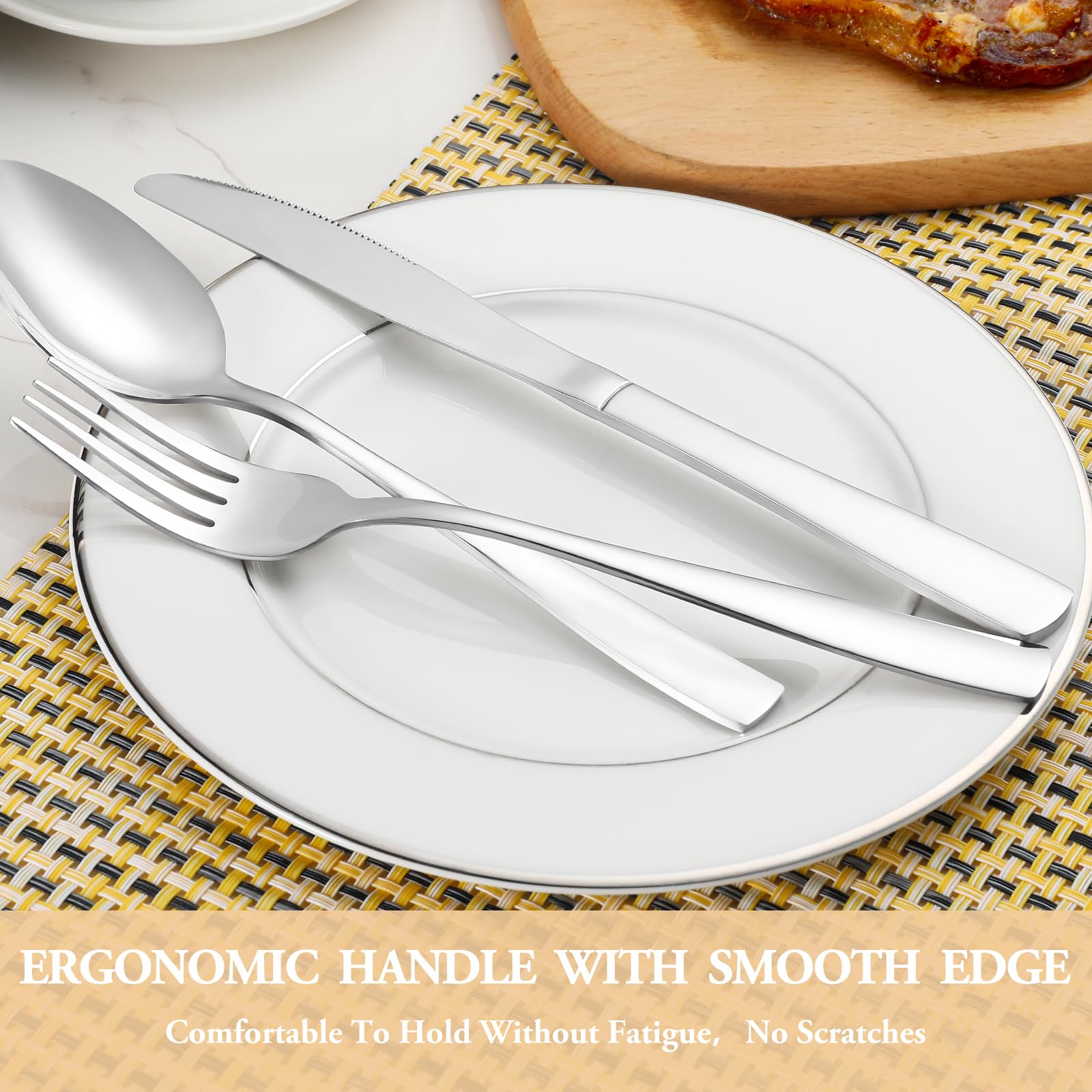 Mutnitt salad and dessert forks arranged for versatile dining settings