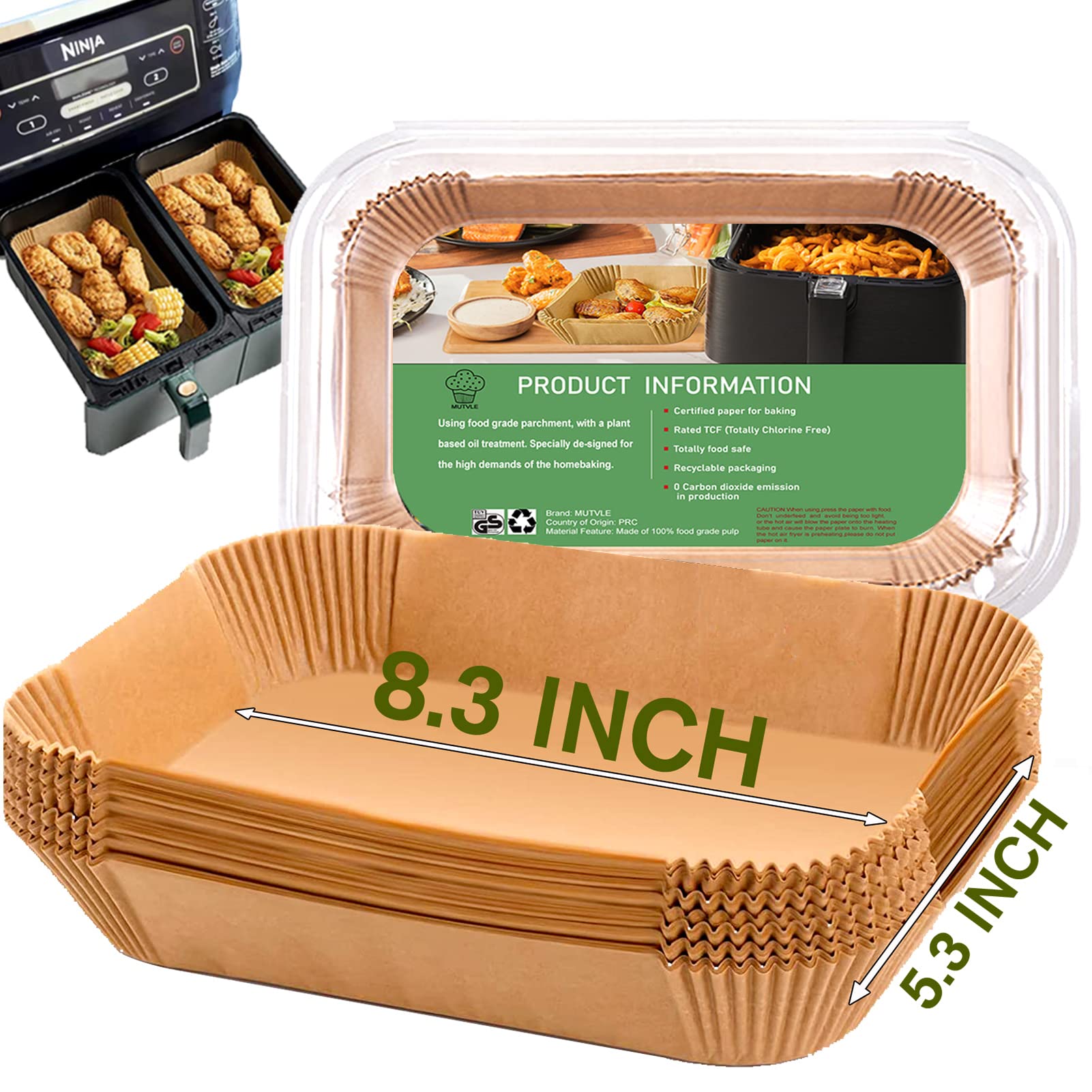Mutvle Bella 4Qt Slim liner in rectangle basket for mess-free cooking