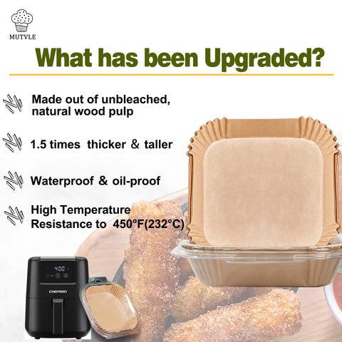 Mutvle Chefman TurboFry 8qt liners pack keeps basket clean during big batches.
