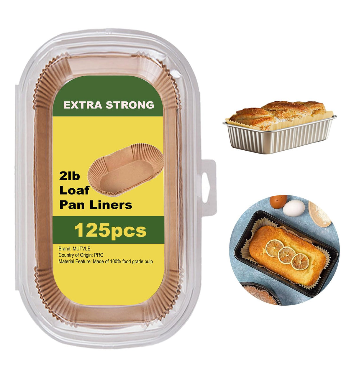Mutvle loaf pan liners set of 125 for easy bread release.