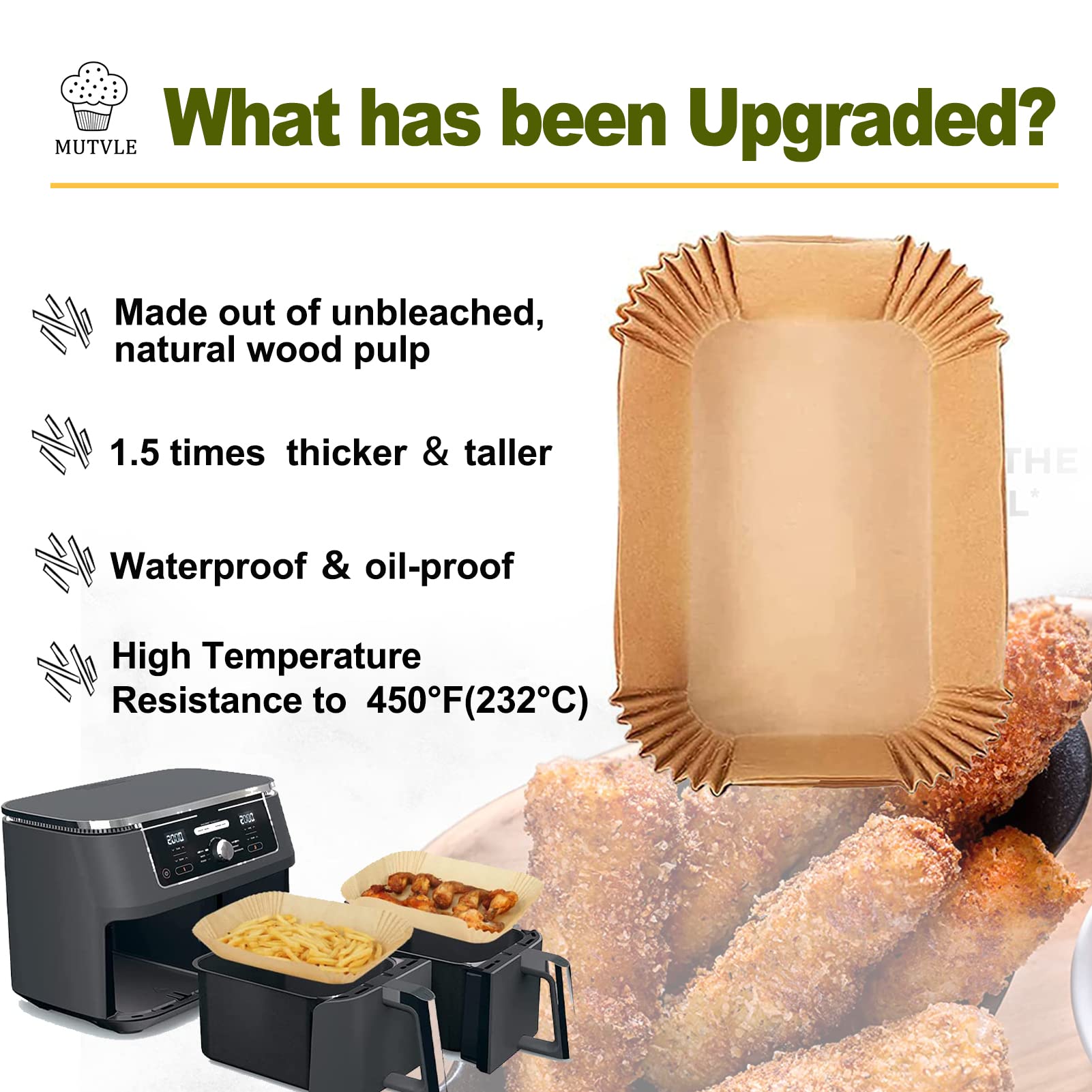 Mutvle Ninja dual-basket liner rectangle supports quick, clean meals