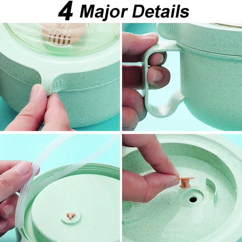 MUUBOOX pink wheat straw bowl ideal for picnics