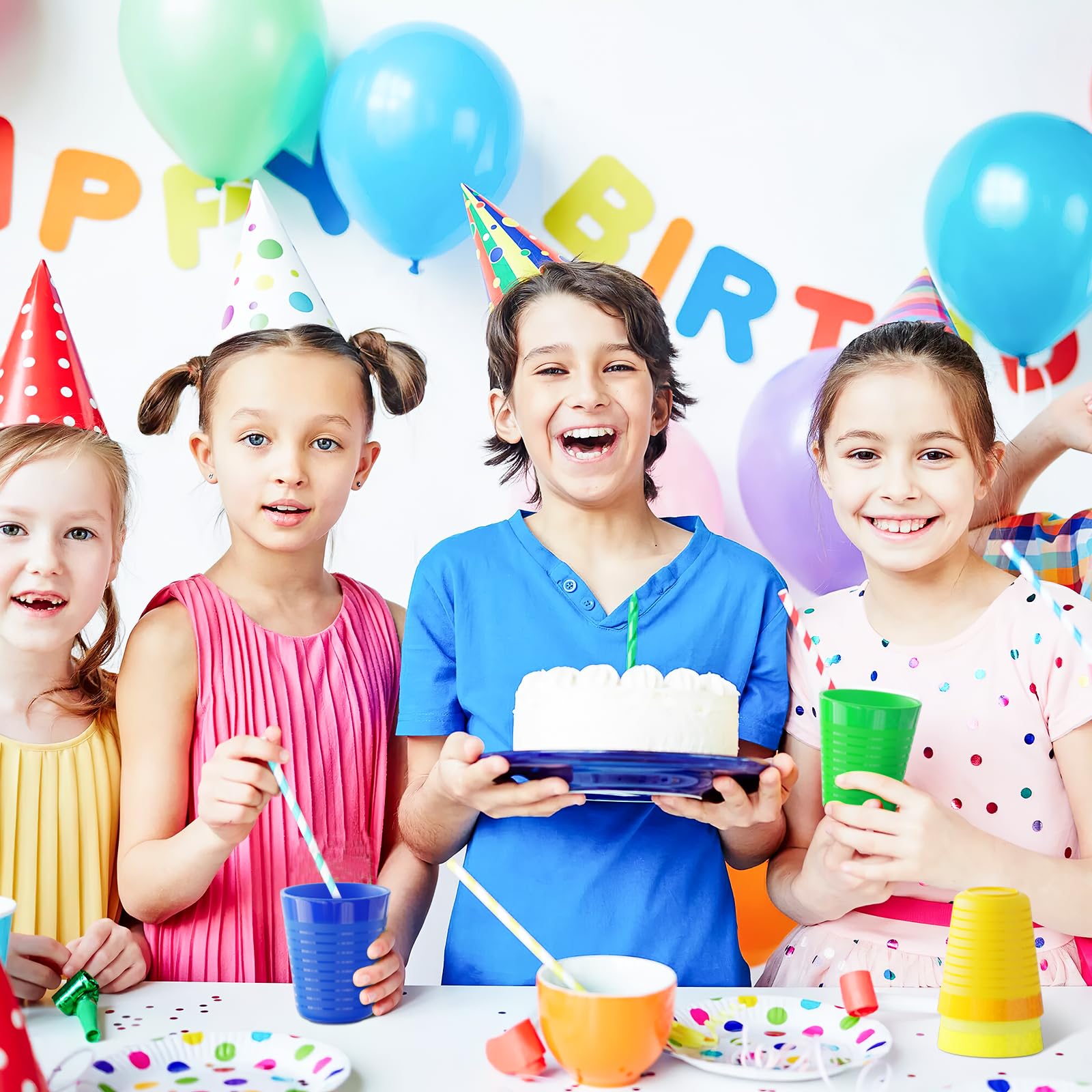 Muulaii 12-color assortment cups promote easy color-coded drinks and mess-friendly use