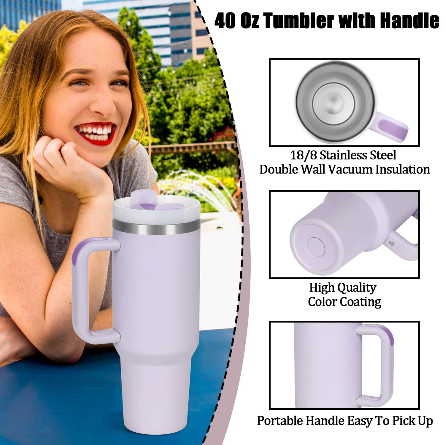 Muwnrol tumbler with BPA-free lid and spill-proof stopper.
