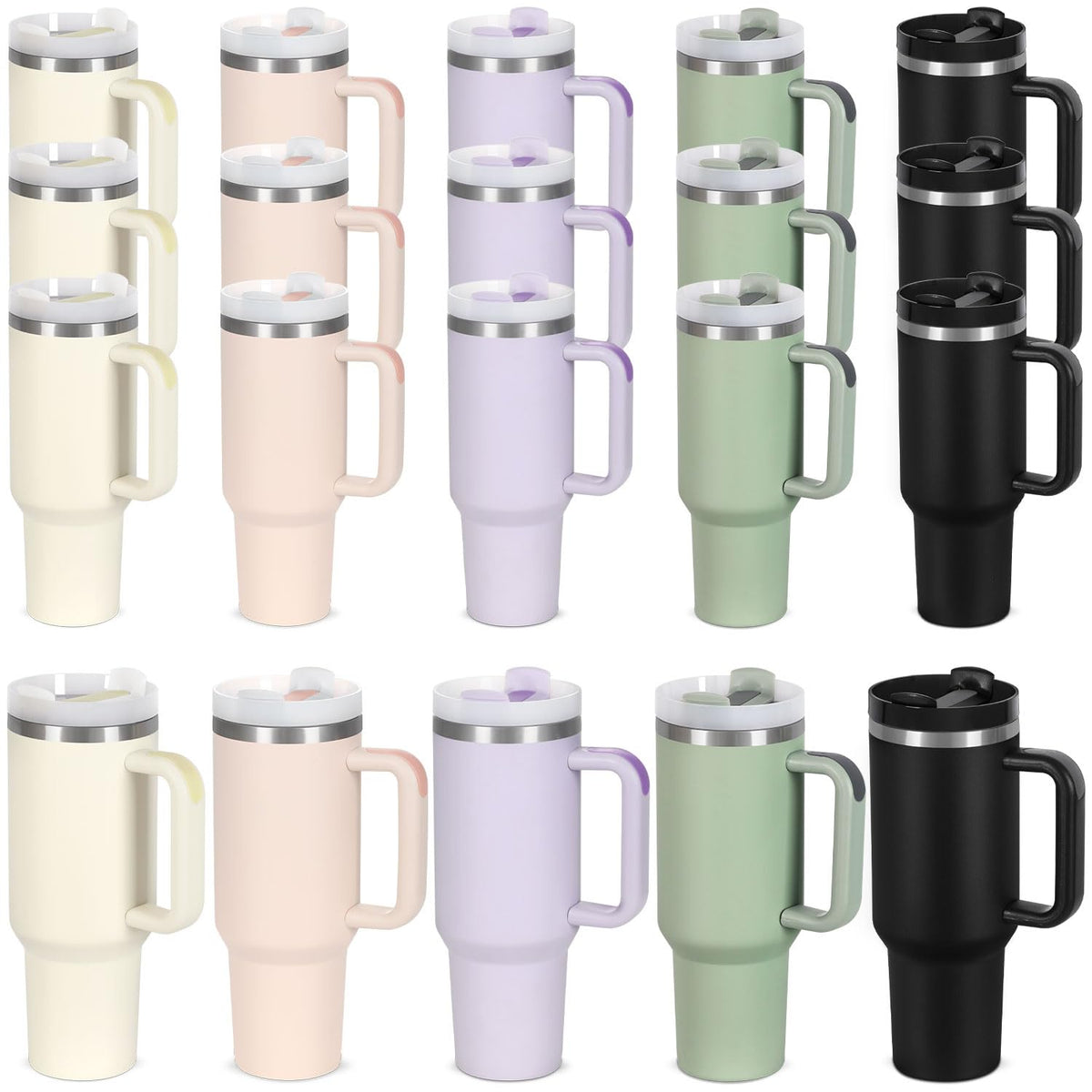 Muwnrol 40 oz tumbler with handle and straw for durable, everyday hydration.