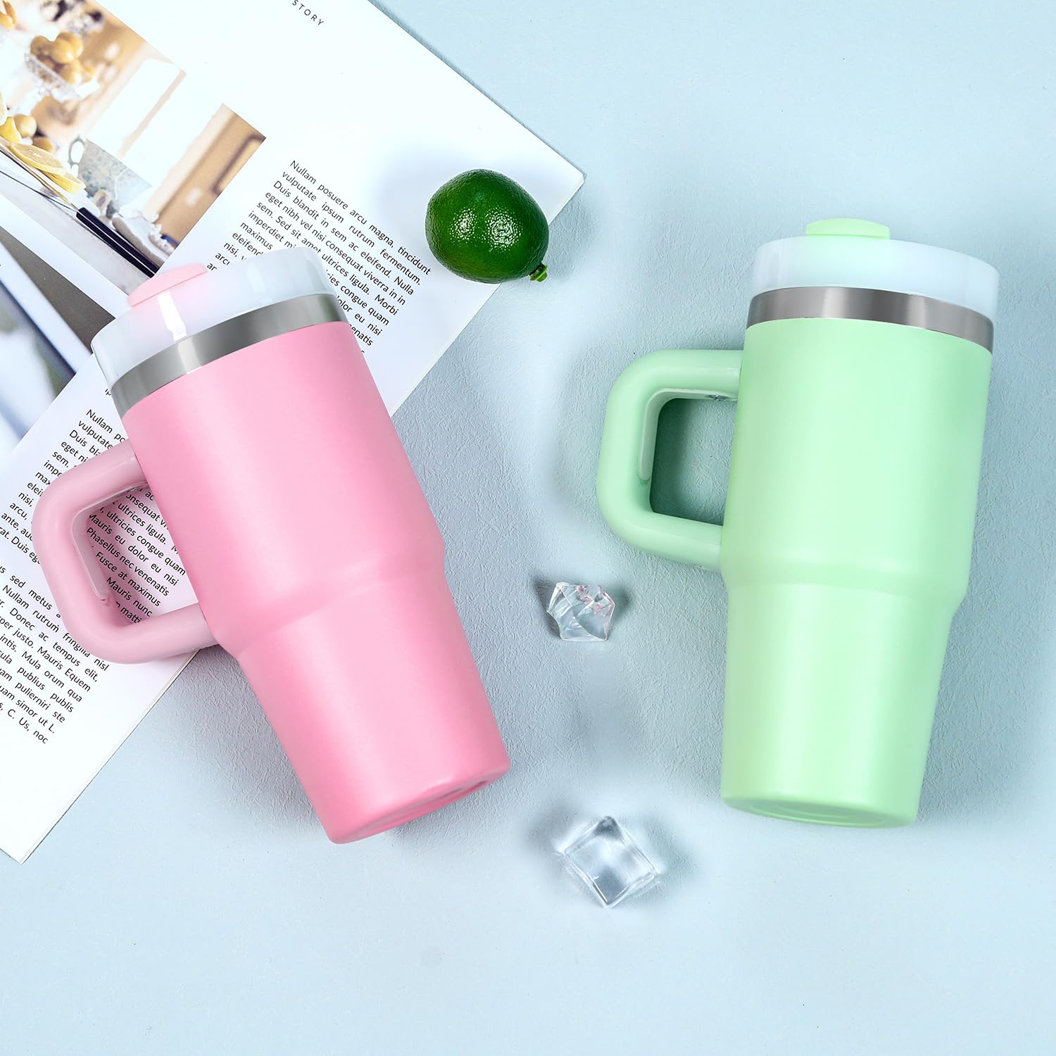 Muwnrol pink tumbler includes straw and cleaning brush.