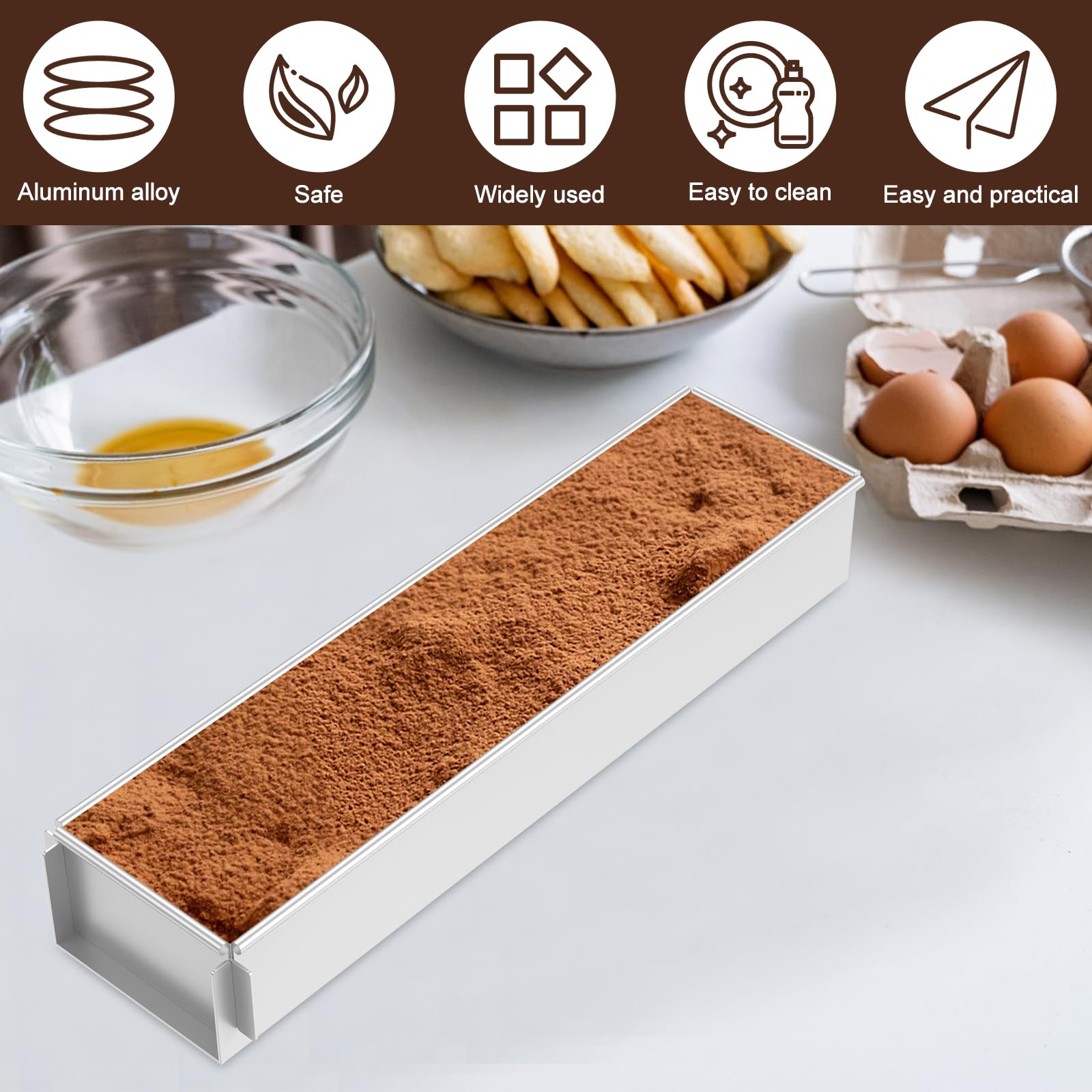 Muyoka mousse cake mold rectangular for smooth edges and neat slices