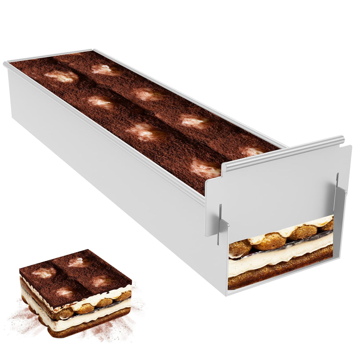 Muyoka nonstick rectangle cake pan top view for easy release and cleanup