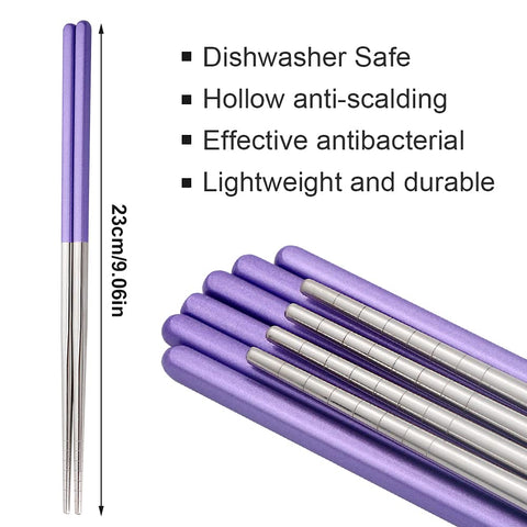 MUYOS SUS304 food-grade stainless steel chopsticks ensure durable, flavor-free meals.