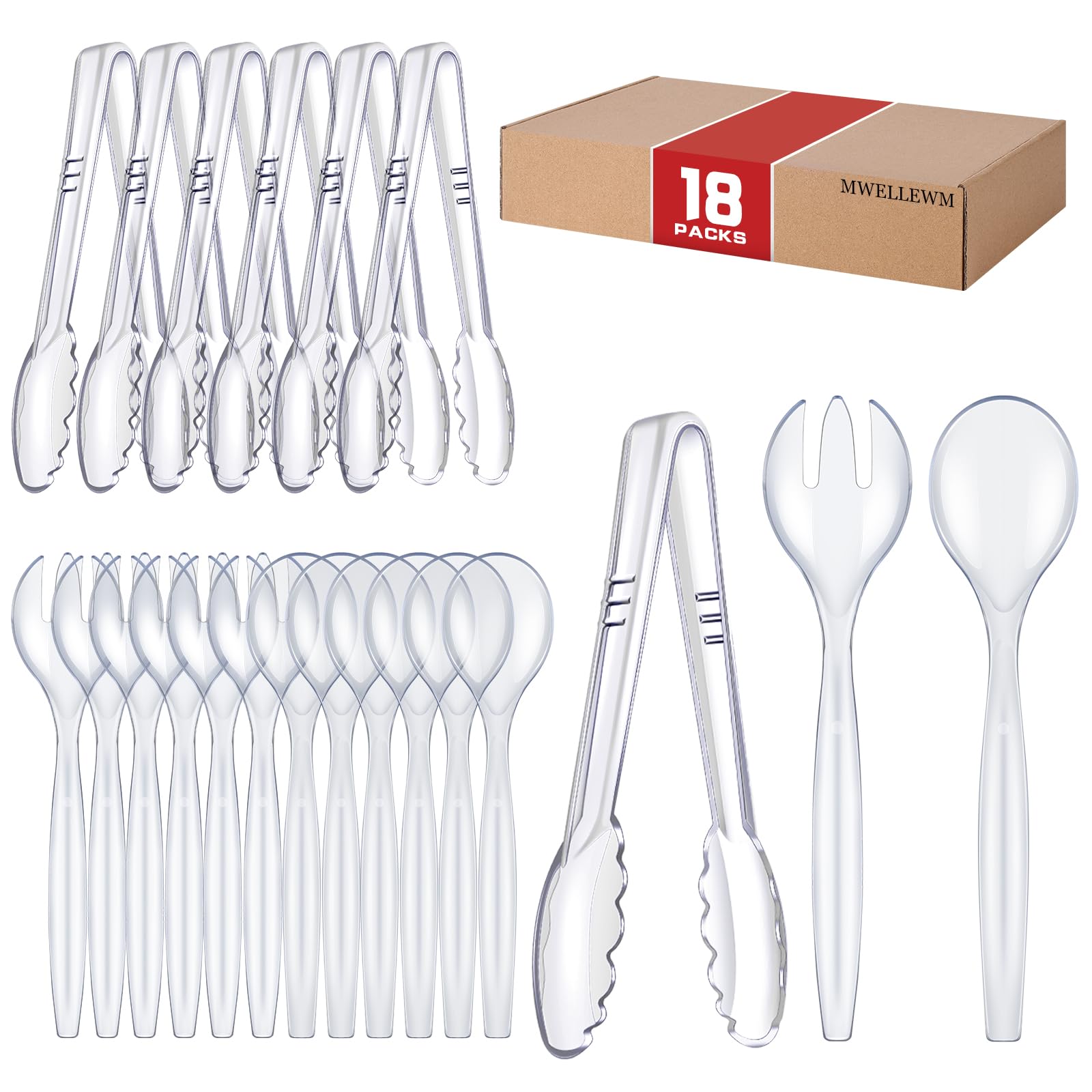 Mwellewm 18pcs serving utensils set for buffet service and easy cleanup