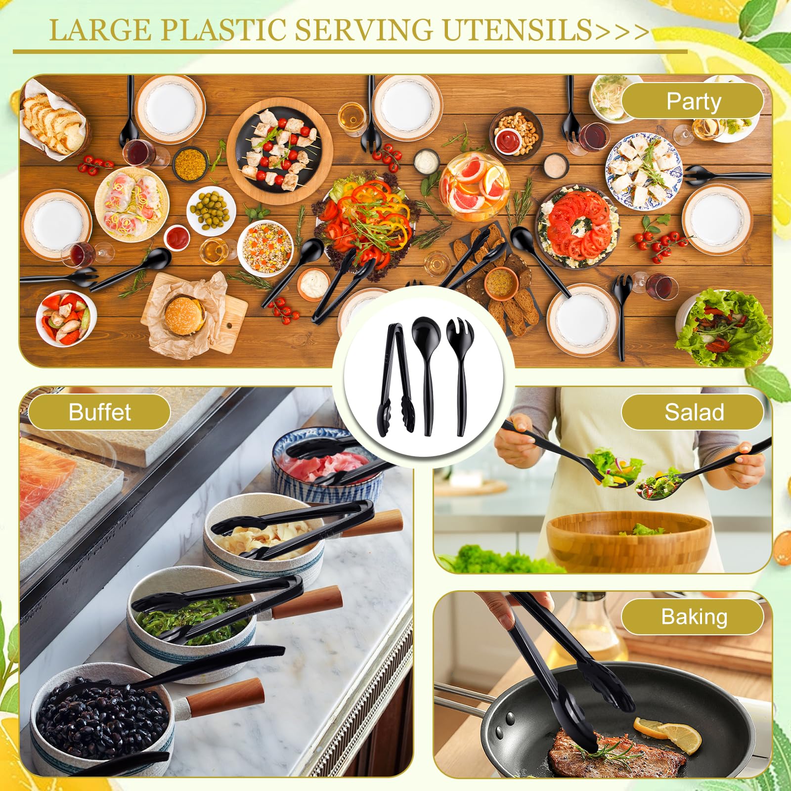 Mwellewm serving tongs ideal for buffet stations and trays.