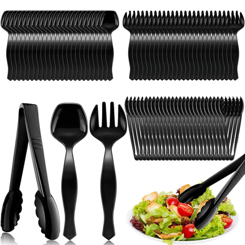 Mwellewm 72Pcs plastic serving utensils set ideal for buffets and parties