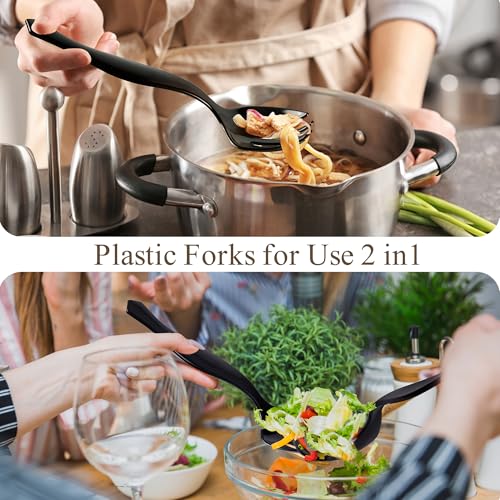 Mwellewm 8.5-inch plastic forks with sturdy grip for reliable service