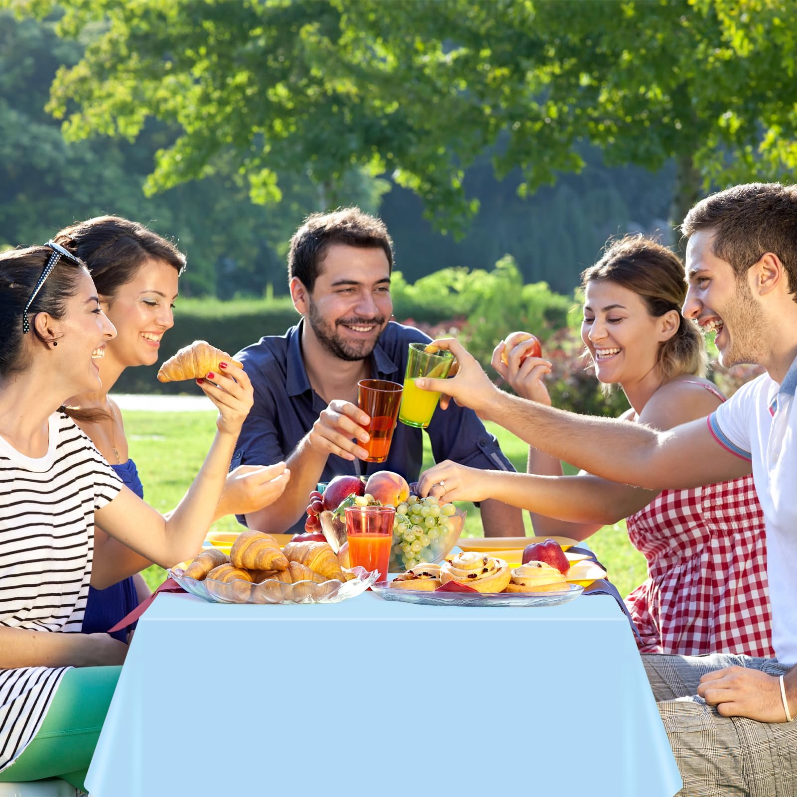 mwellewm baby shower decor using soft pastel tablecloths
