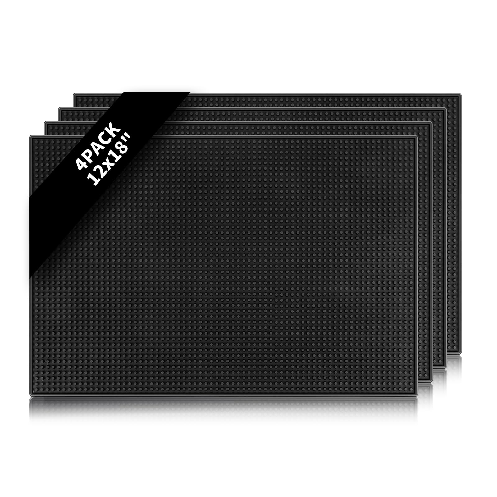 MWellewm bar mat on a countertop catching spills for a tidy workspace.
