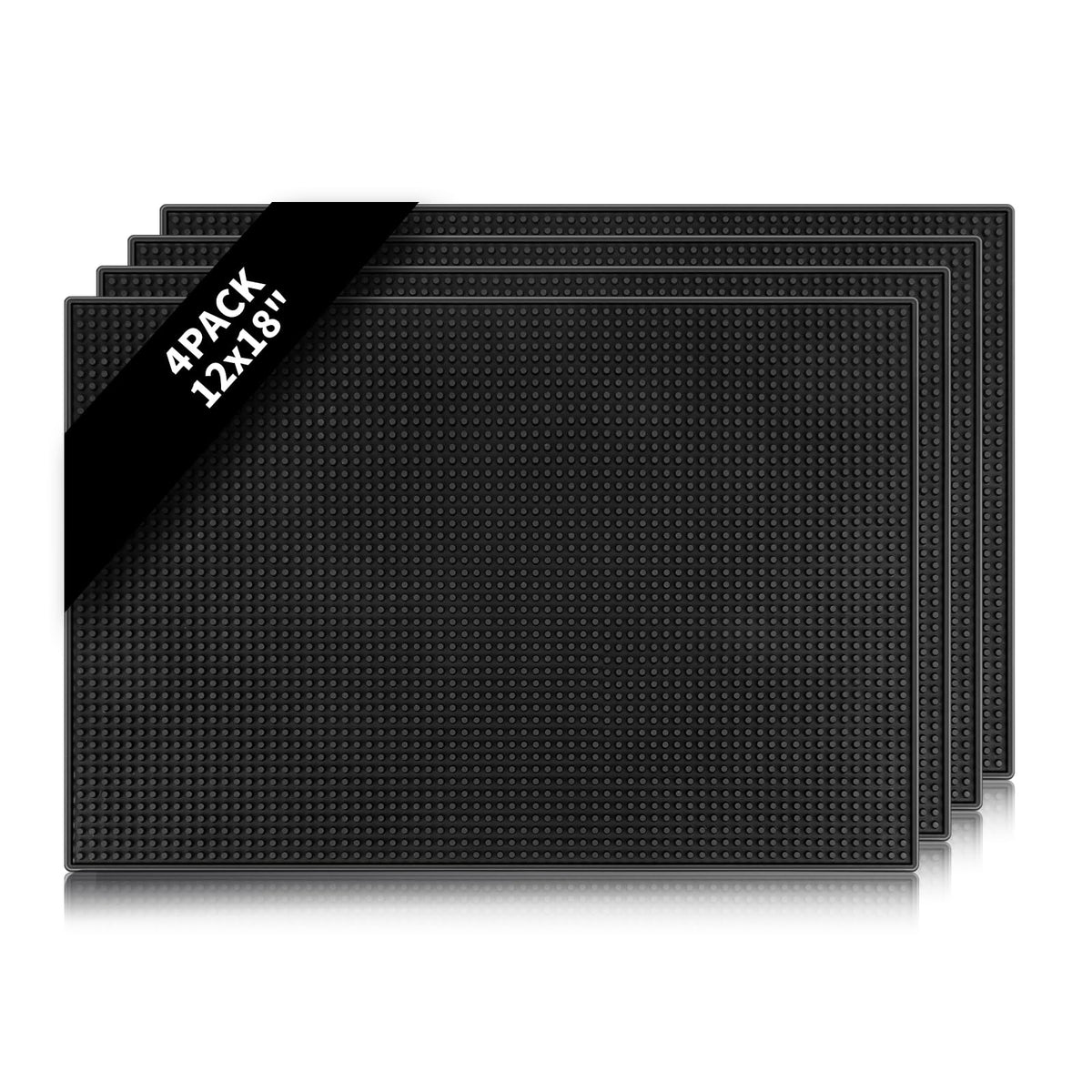 MWellewm bar mat on a countertop catching spills for a tidy workspace.