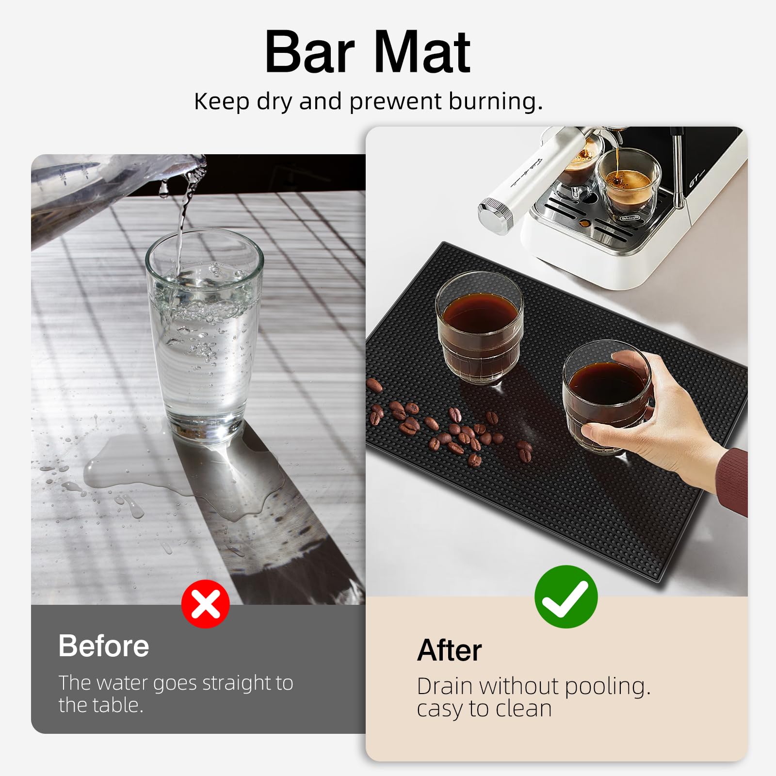 Dishwasher-safe MWellewm mat for quick cleaning.