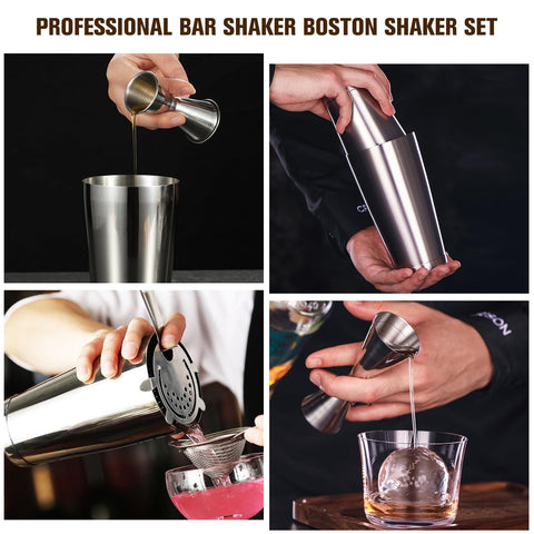Mwellewm Boston Shaker Strainer with built-in filter for clean pours.