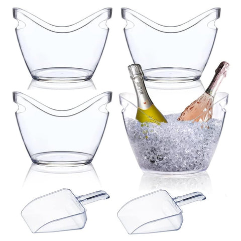 mwellewm clear acrylic wine bucket 4l for portable party cooling