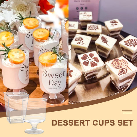 mwellewm clear goblet 5 oz dessert cups showcase desserts with an elegant touch