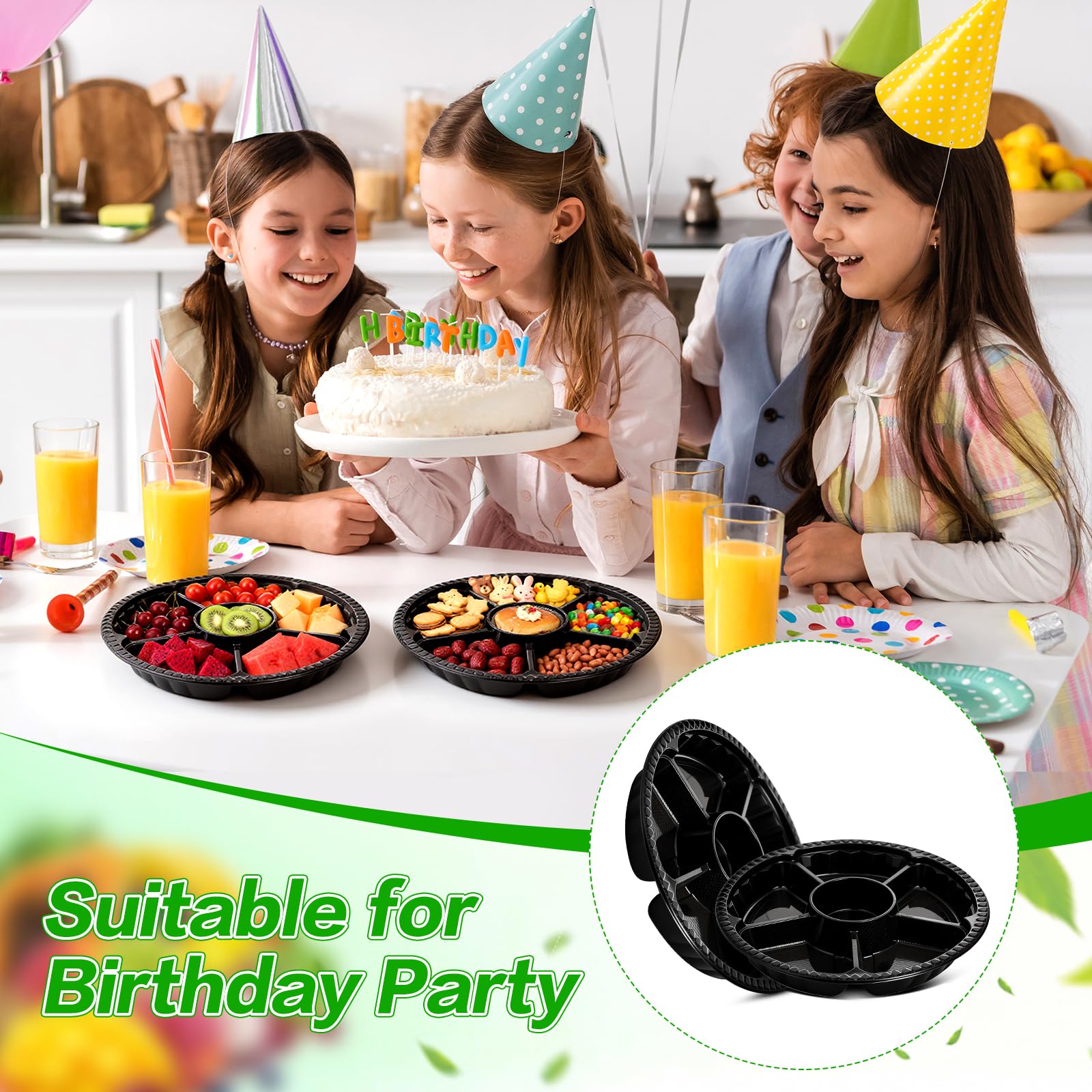 mwellewm disposable plastic tray offers convenient party serving and easy cleanup