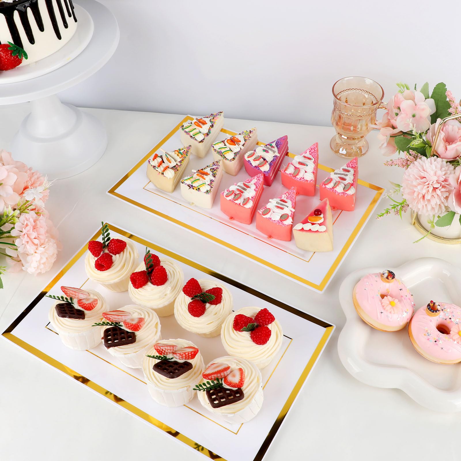 Mwellewm fruit and dessert display tray in white for events or home use