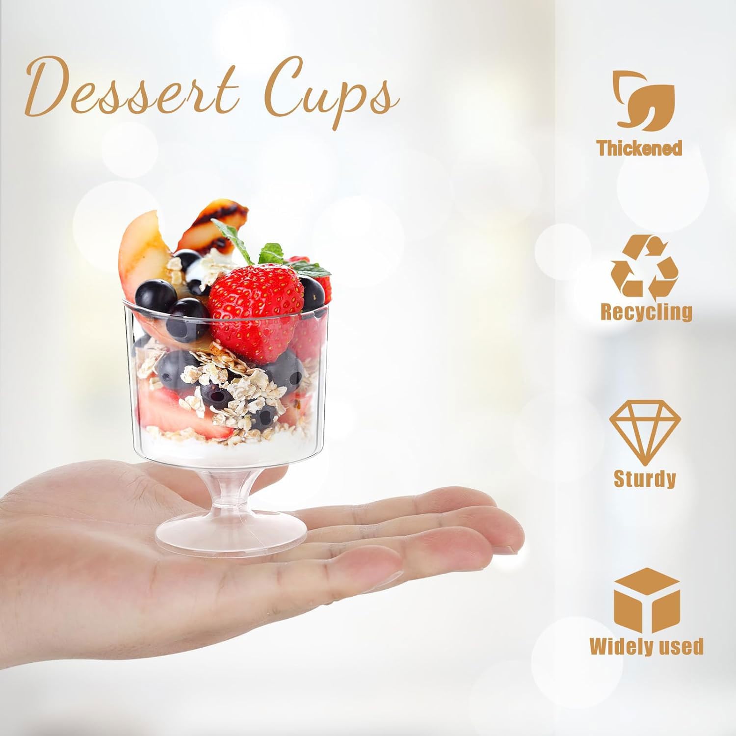 mwellewm goblet-style dessert cups for mousse and pudding