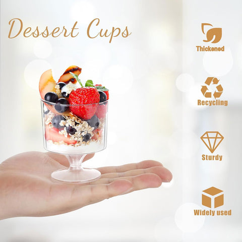 mwellewm goblet-style dessert cups for mousse and pudding