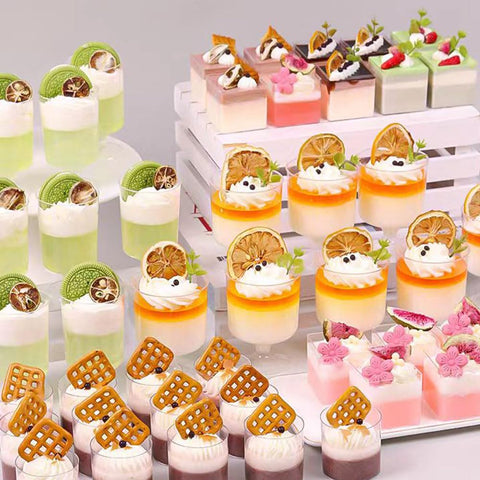 mwellewm party dessert cups with spoons for easy serving