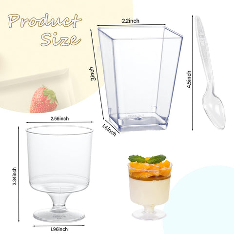 mwellewm party dessert display with square and goblet cups for stylish servings