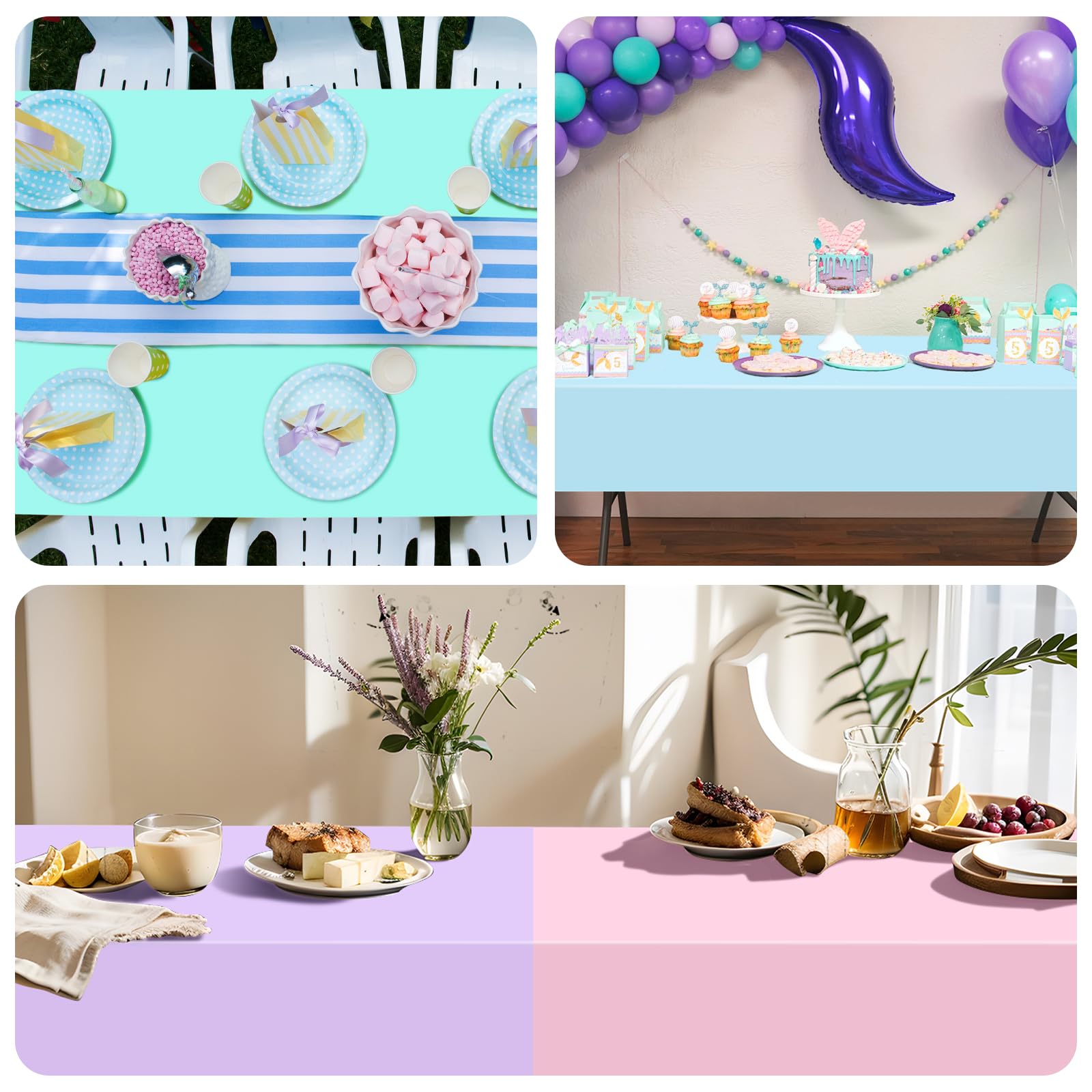 mwellewm pastel 54x72 inch rectangle tablecloth color variety