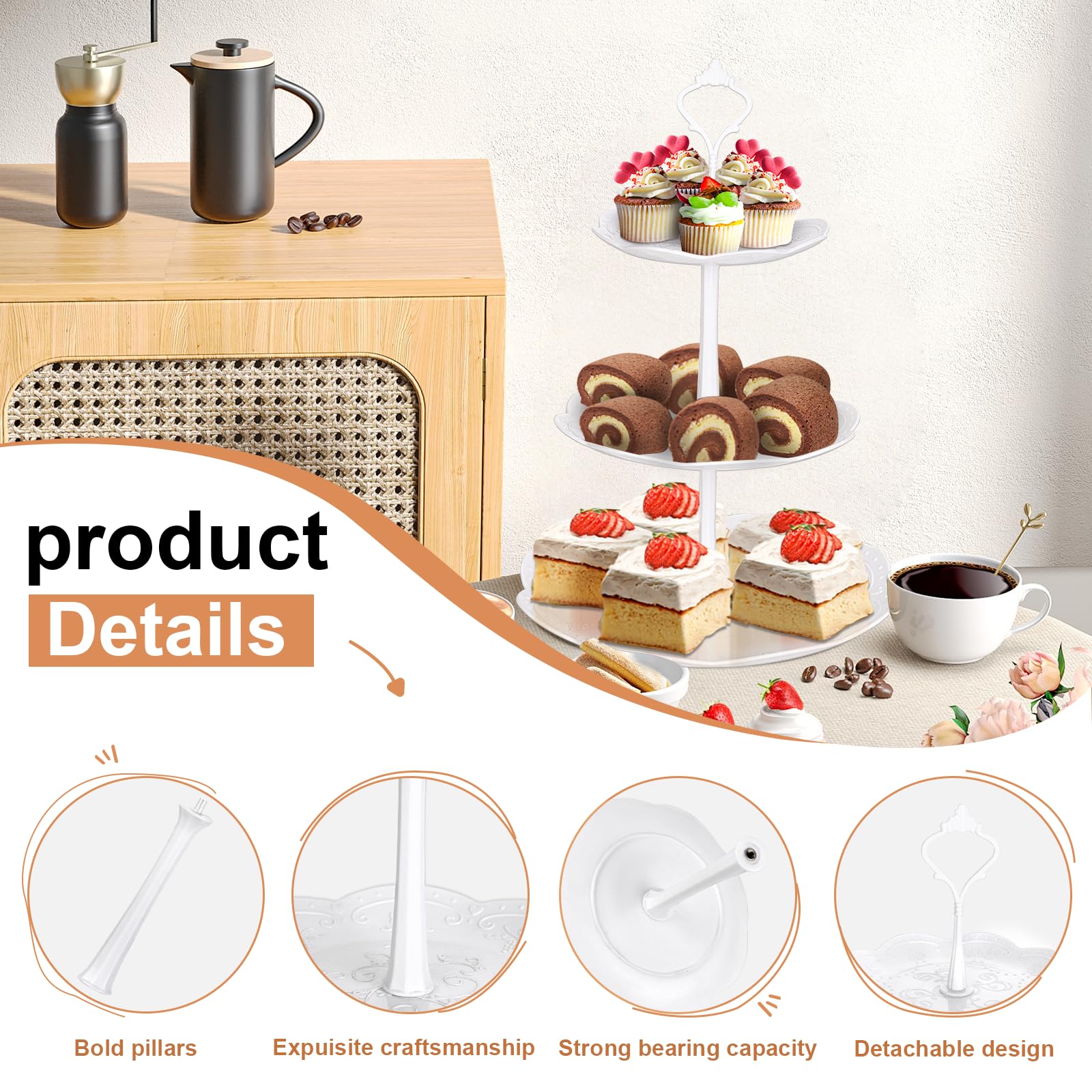 mwellewm dessert tray rectangle pack, versatile serving for events.