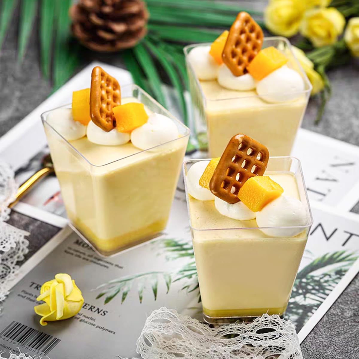 mwellewm reusable plastic dessert cups for easy cleanup and eco friendly events