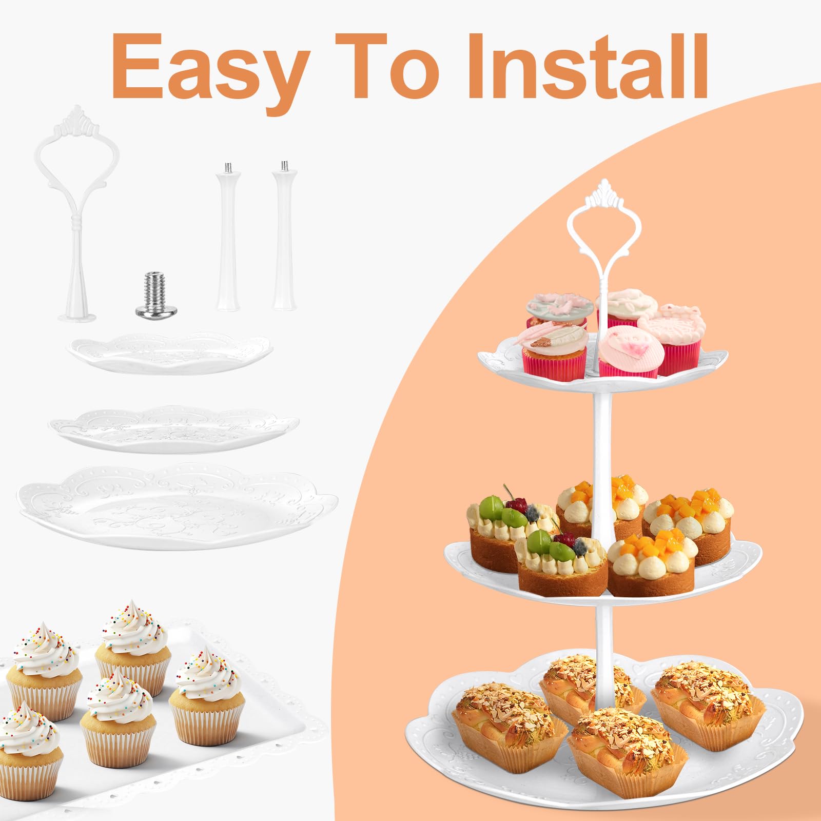 mwellewm tea party dessert table, practical serving for gatherings.