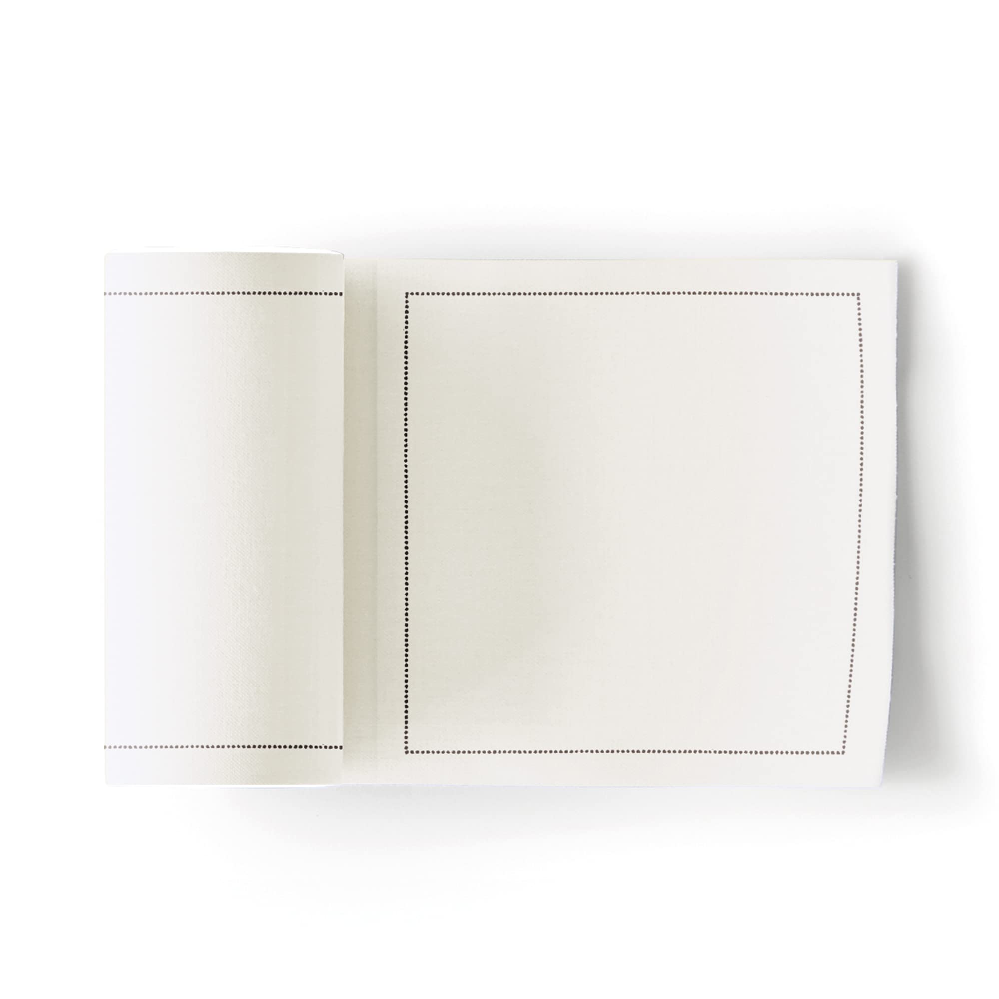 MY DRAP Basics cotton cocktail napkin in cream on roll, perfect for elegant gatherings.