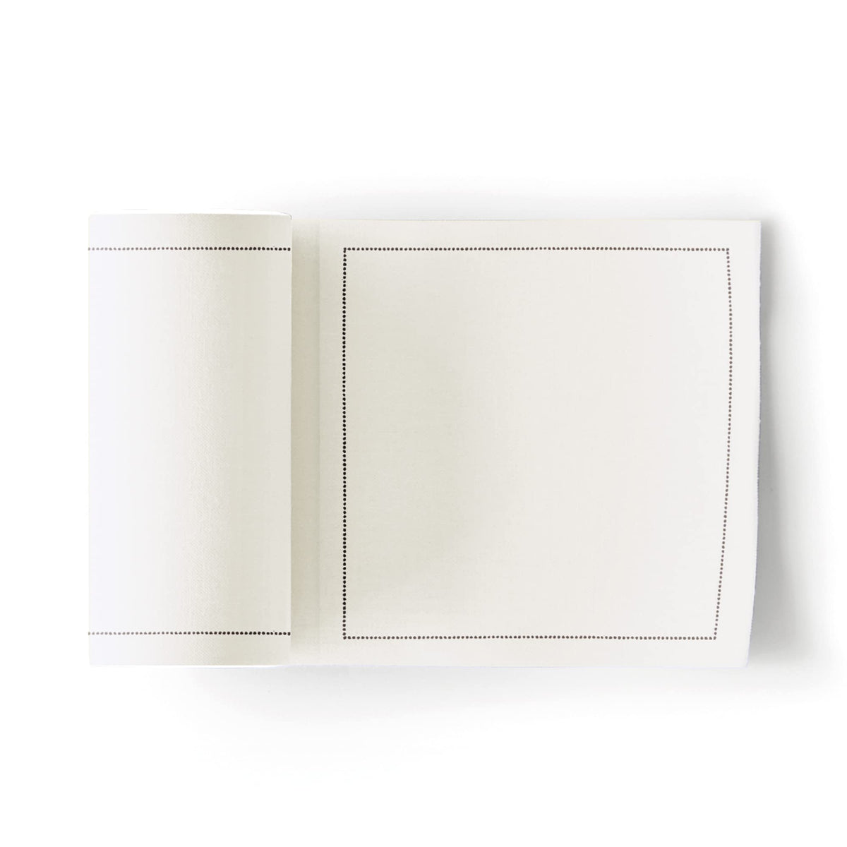 MY DRAP Basics cotton cocktail napkin in cream on roll, perfect for elegant gatherings.