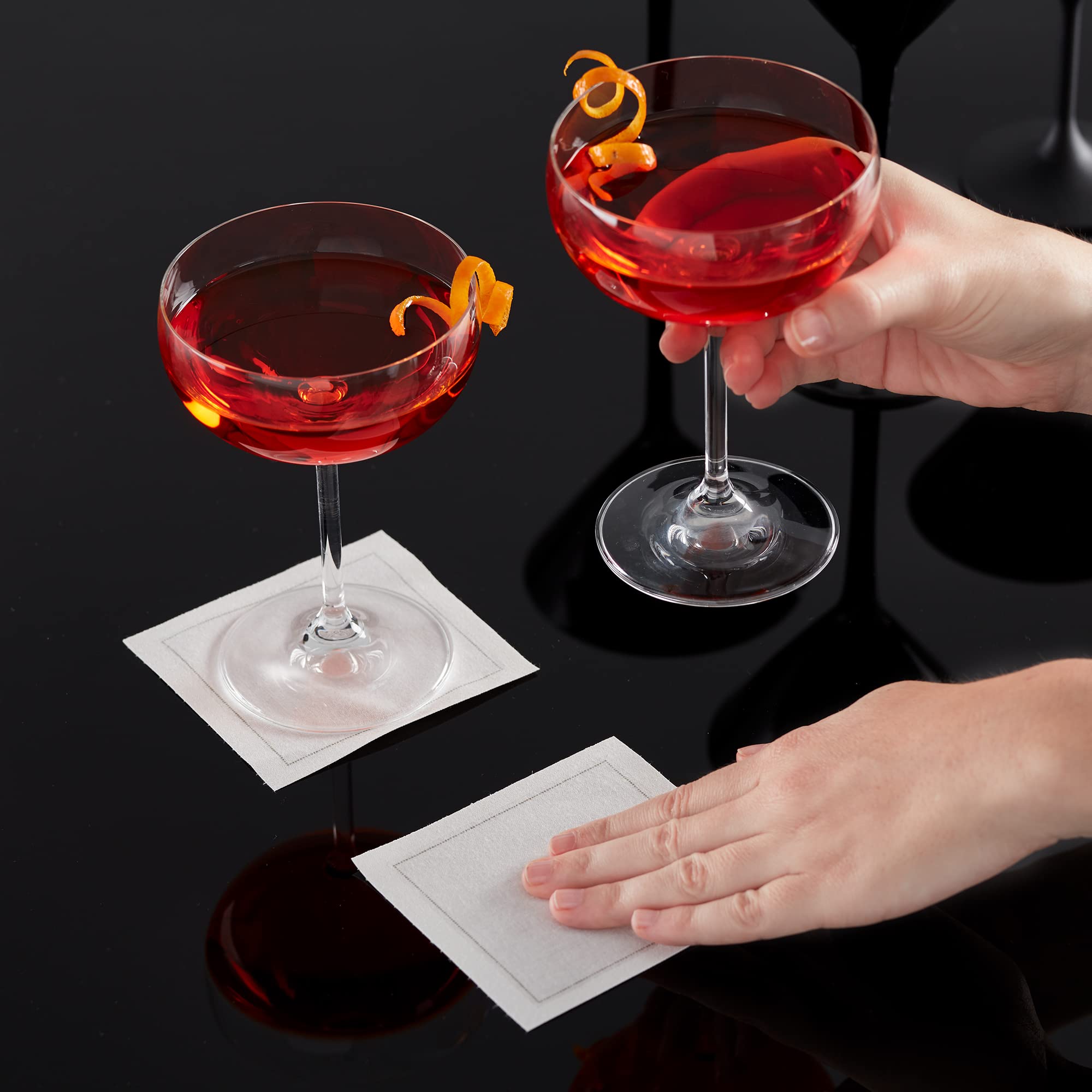 Machine washable MY DRAP napkins reusable up to six times for events.