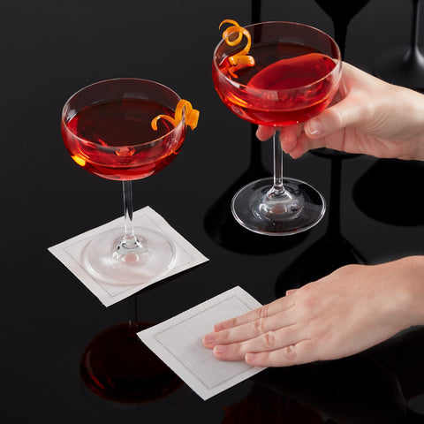 Machine washable MY DRAP napkins reusable up to six times for events.