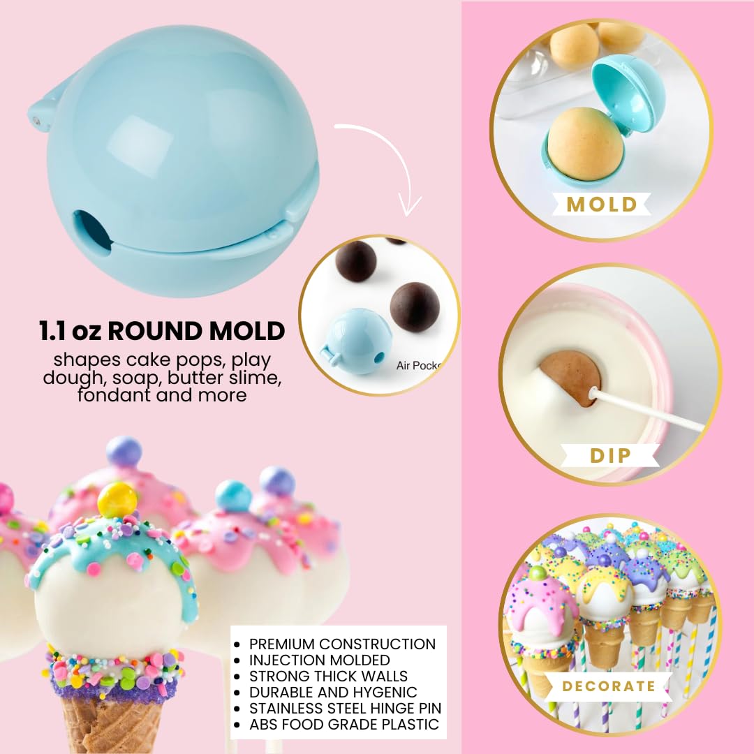 My Little Cakepop Pro air-pocket design for perfect round pops.