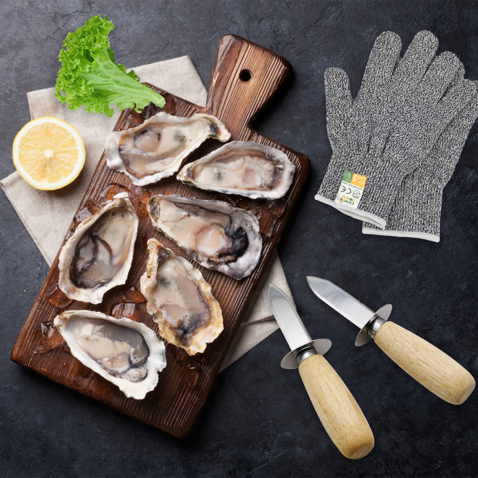MYBMHTNB seafood party setup highlights easy shucking convenience.