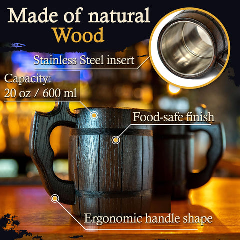 Barrel brown MyFancyCraft mug with sturdy handle