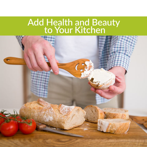 MyFancyCraft MFC natural cherry grain adds rustic warmth to kitchen prep.