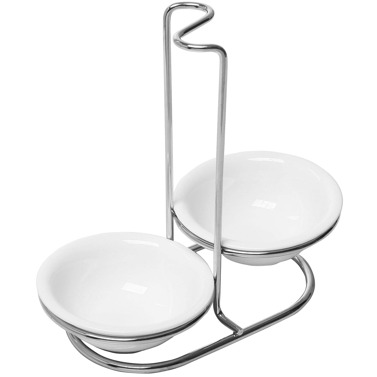 MyGift 2-piece ceramic spoon rest on a counter, keeping utensils organized.