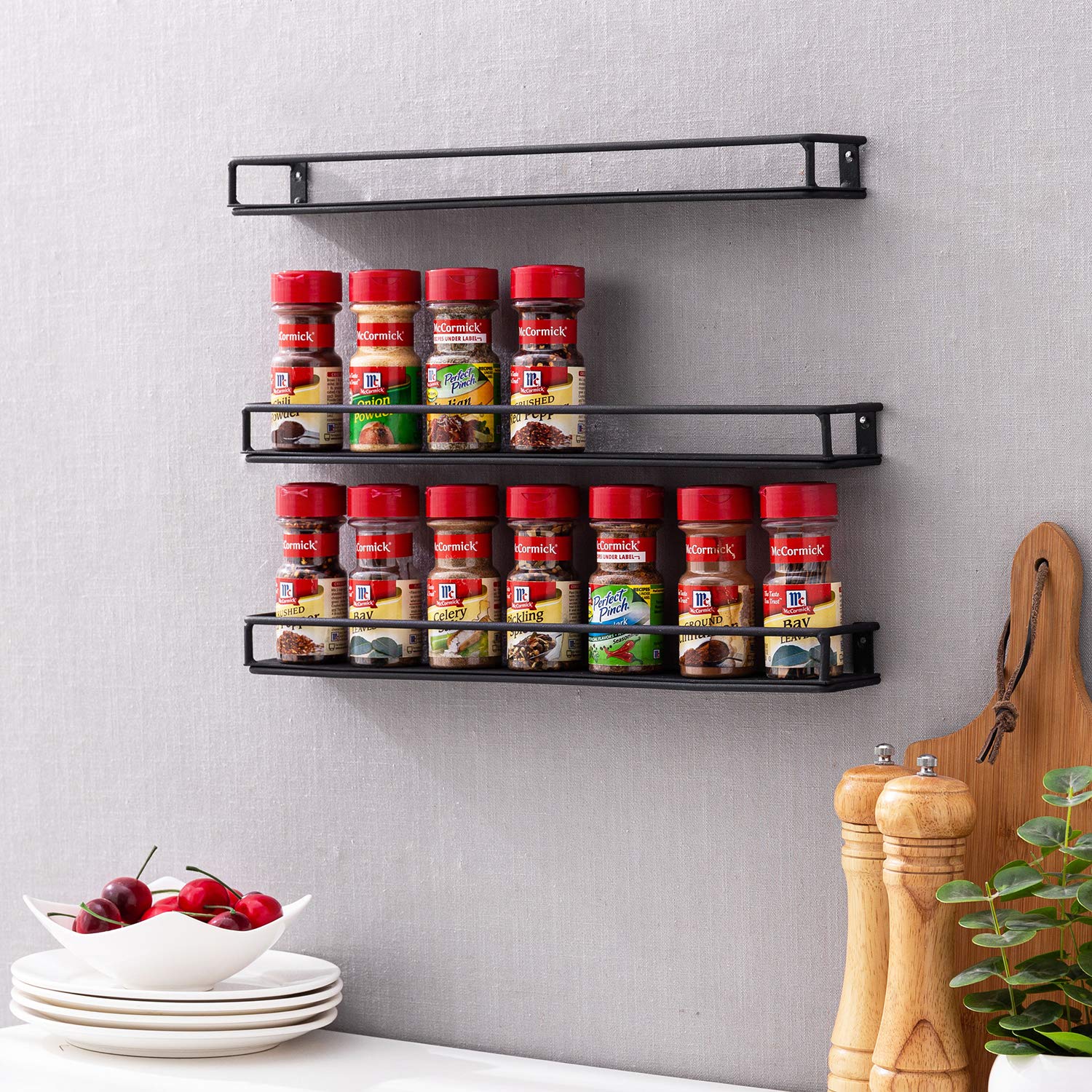MyGift black metal finish texture for a sleek storage look.