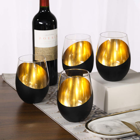 Close-up of brass-plated bottom on MyGift glass highlighting warm reflections
