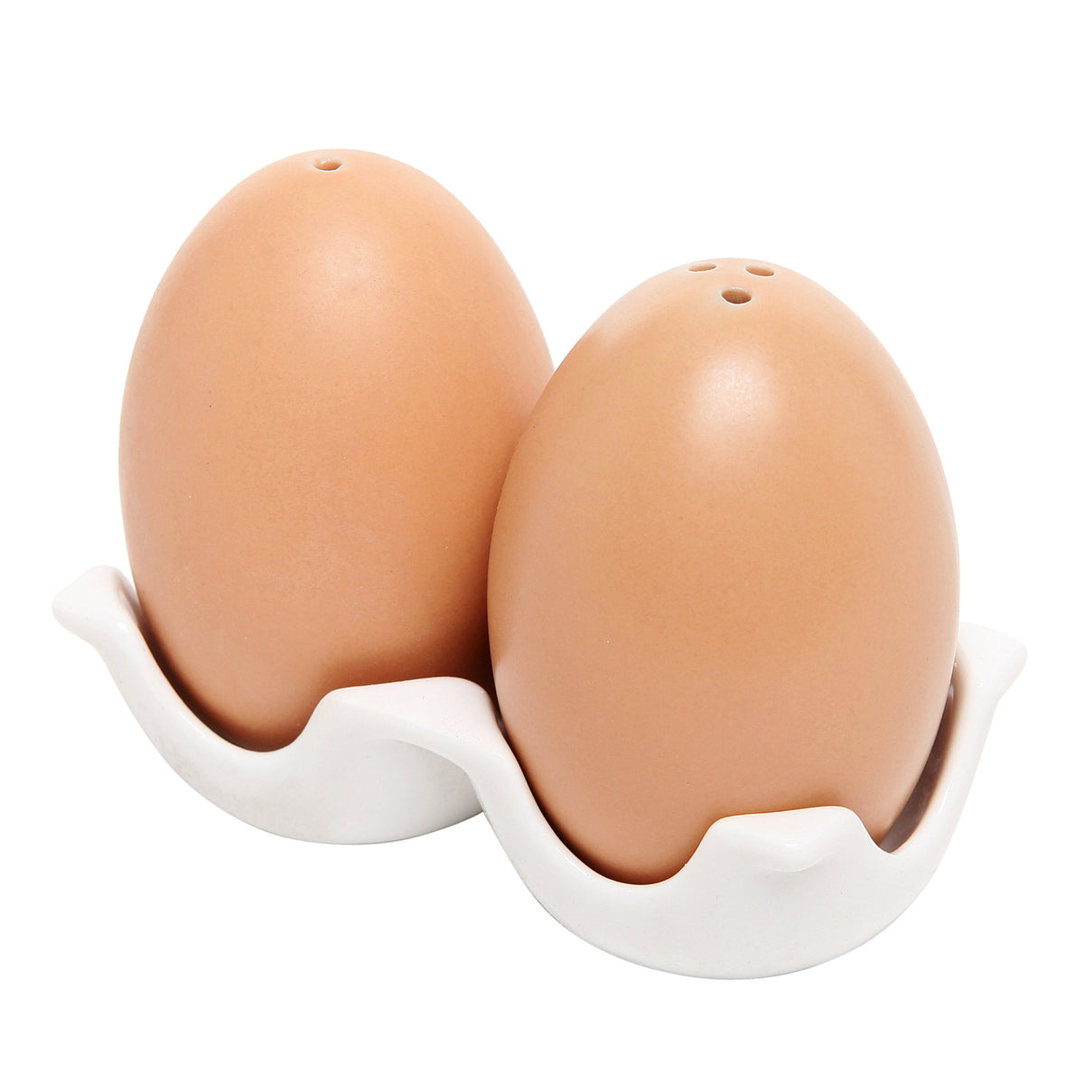 MyGift ceramic salt shaker egg-shaker, adds charming farmhouse detail to tabletops.