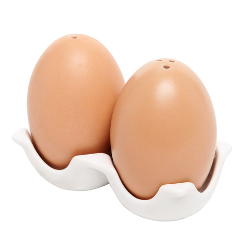 MyGift ceramic salt shaker egg-shaker, adds charming farmhouse detail to tabletops.