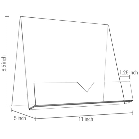 MyGift two-pack clear stands supporting heavy cookbooks and magazines