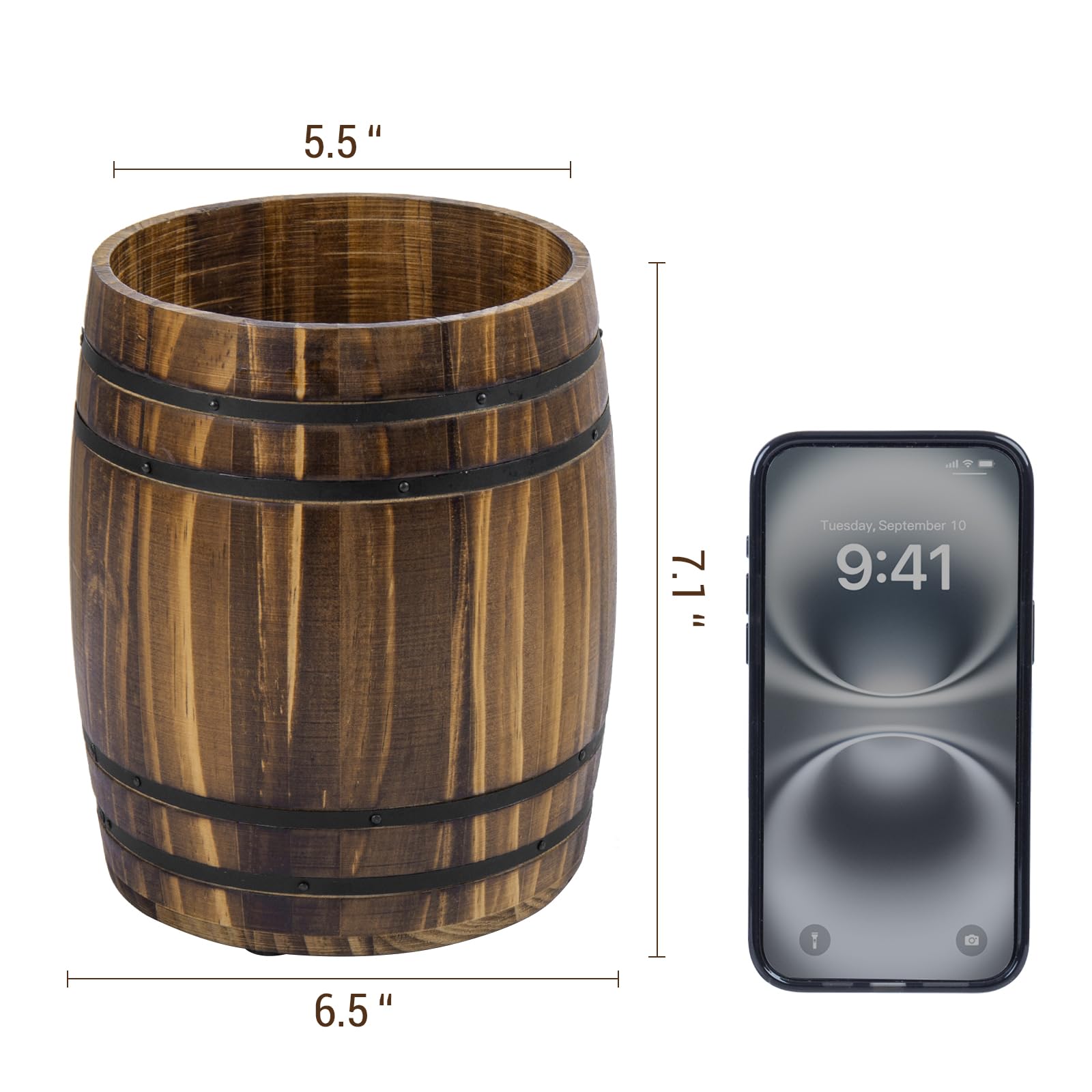 MyGift compact crock fits snugly on a kitchen counter at 7.2 by 6.3 inches.