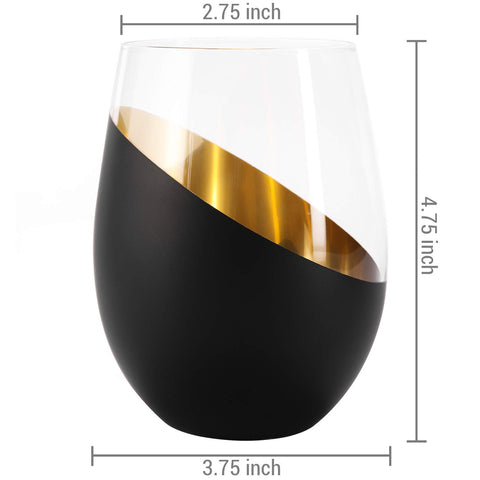 MyGift stemless wine glasses designed for everyday use